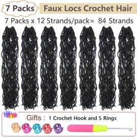Soft Locs Faux Locs Crochet Hair 28 Inch 7 Packs Long Crochet Locs For Natural Butterfly Locs Crochet Hair Black Goddess Locs Pre looped Synthetic Hair Extensions (28 Inch (Pack of 7), 1B#)
