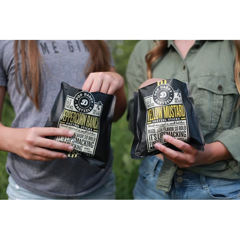 Pop Daddy Flavored Pretzels Sticks, Healthy Gourmet Pretzels, 7.5oz Variety