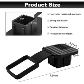 povtii Trailer Hitch Cover, Flag Emblem Trailer Hook Dustproof Plug Cap Fits 2 Inch Hitch Receivers, Tow Hitch Receiver Protection Cover for Most Car Truck Trailer, Car Accessories (Black)