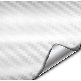 VViViD+ Premium Carbon Fiber Vinyl Wrap Film (White, 1/2ft x 5ft)