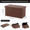 DocSafe Storage Ottoman Bench with Lock,Fireproof Folding Storage Bench Foot