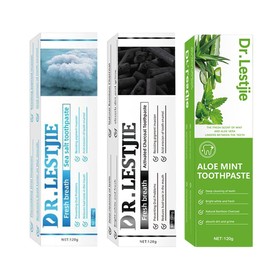 Activated Charcoal Aloe Cleaning Toothpaste Sea Salt Minty Breath Fresh Toothpaste Remove Stains Whitens Teeth Strengthens Tooth Enamal Kids Friendly SLS Free Non-Toxic 4.23oz-3Pack