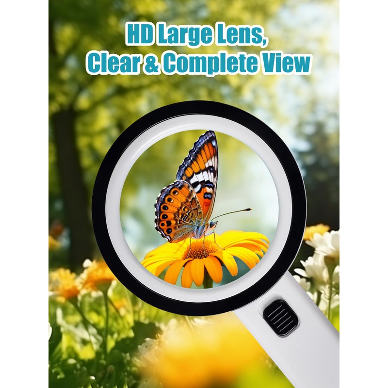 Magnifying Glass with Light - 30X Handheld Magnifying Glasses, 13LED
