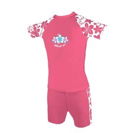 Kidz Swimmers Girls UV Sun Protection Rash Vest and Swim Shorts UPF 50+ Camelia Rose (11-12 Years)