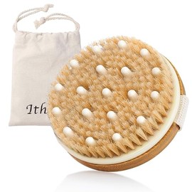 Dry Brush, Body Brush, Exfoliating Brush, Natural Bristles, Bath Brush for Removing Dead Skin, Toxins, Cellulite, Treatment, Improves Lymphatic Functions, Exfoliation, Stimulates Blood Circulation