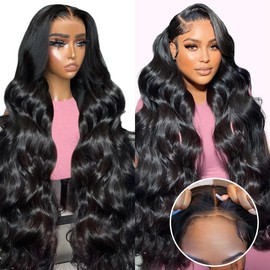 Flady 26inch Glueless Wigs Human Hair Pre Plucked Pre Cut 200 Density Body Wave HD Lace Front Wigs Human Hair 7x5 Ready To Go HD Frontal Wig for Black Women