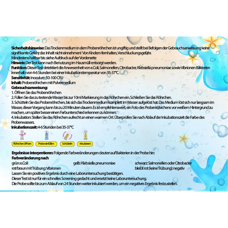 Medasa Bacteria Test Quick Test 4-6 Hours Water Test 5-in-1