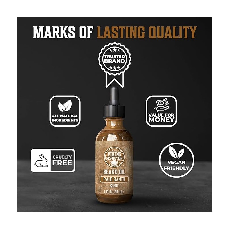 Aceite Palo Santo Barba Hombres Natural Argán Jojoba Suavizante Fortalece