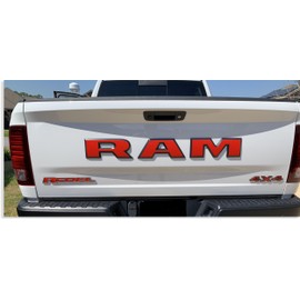 Reflective Concepts - RAM Tailgate Emblem Overlay Decal -Fits: 2015-2018 Ram Rebel (Reflective Red)