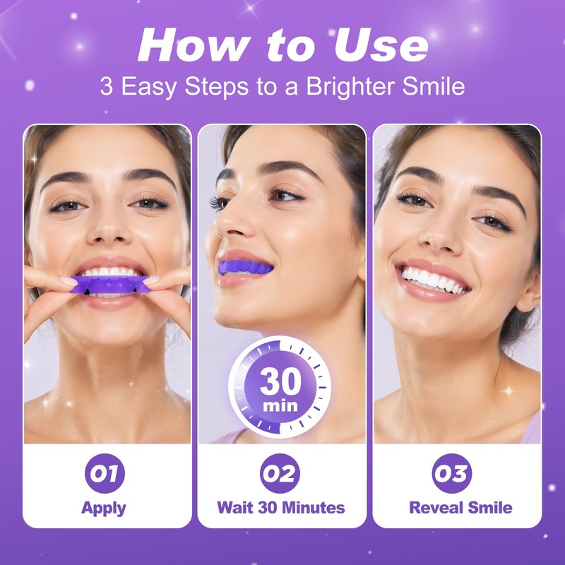 Teeth Whitening Strips Purple 28 Strips - Gentle & Effective