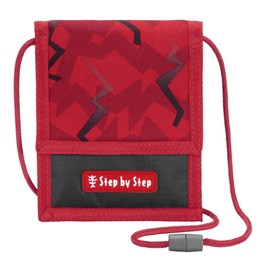 Step by Step Monster Truck Rocky Neck Pouch with Window Zip Coin Pocket Key Attachment Neck Bag 1st to 4th Grade Red, Monster Truck Rocky, Neck pouch