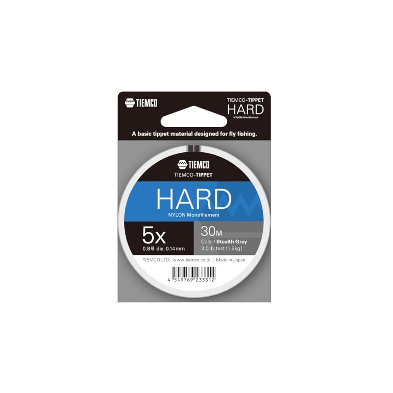 TIEMCO Hard Tippet 5X 30m Stealth Gray