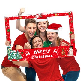 Christmas Photo Booth Props Frame Party Supplies - Xmas/Winter/Holiday New Year Decorations