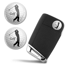 SkinoEu 2 x Diameter 14 mm Sticker Sport Game Golf Golfer Key Emblem Stickers for Remote Control Car Moto Logo Key Badge Tuning KSK 21