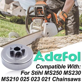 Adefol MS250 Chainsaw .325-7T Clutch Assy and Drum Bearing For Stihl 021 025 MS230 023 MS210 with Felling Dog, Worm Gear, Clutch Washer, Bar Nuts, Spark Plug Replacement Parts for 1123 640 2074