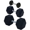 Rubber Encased Solid Hex Dumbbell, 5-Pound (Each)