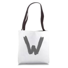 Creative Bold Dark Grey Letter W - Alphabet - Marker Design Tote Bag