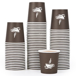 LITOPAK 500 Pack 4 oz Paper Cups, Disposable Coffee Cups, Paper Drinking Cups, Brown Disposable Cups, Paper Hot Coffee Cups, Paper Coffee Cups for Party, Picnic, Travel, and Events.
