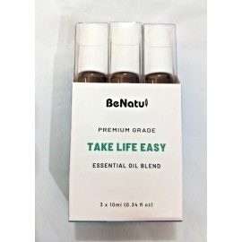 Benatu Essential Oils 3 piece roll on Set. Relax, Goodnight, Balance 0.34 Fl Oz.
