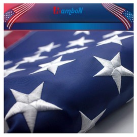 RamboN US American Flag - 3x5 FT American Flag, Embroidered Stars, Sewn Stripes.