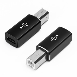 Seminer USB C Female to Printer Male Adapter (Pack of 2), USB Type-C to USB B Conversion Plug Supports Data Synchronisation Compatible with MIDI, Printer, Electric Piano