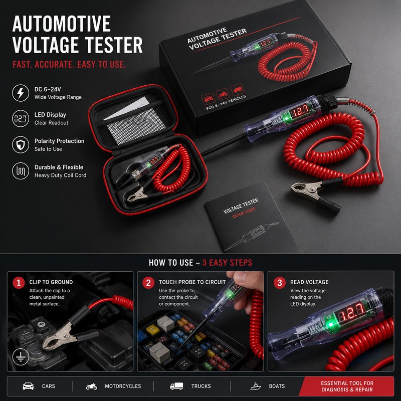 Digital Automotive Circuit Tester for 6V 12V 24V Vehicles –