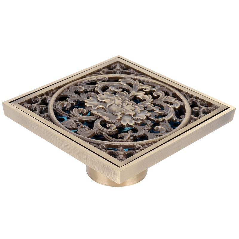 10x10cm Floor Drain Antique Copper Anti Odor Bathroom Floor Drainer