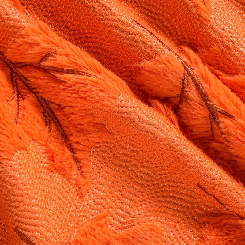 Decorative Fall Maple Leaf Pillow Covers, Yellow Plush Fabric, 2-Pack