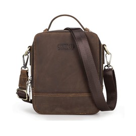 Whatna MB215 Men's Mini Shoulder Bag, Pochette, 2-Way Crossbody Handbag, Second Bag, Includes 2 Pen Holder, Shoulder Belt Included, Holds 4 Cards, For School Commutes, Commutes, Shoulder Bag, Gift for Men, brown B