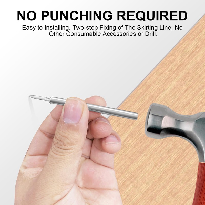 200pcs Wood Double Head Skirting Thread Seamless Nail, Double-Headed Nails