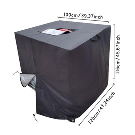 IBC Tank Cover Waterproof, 1000L IBC Tank Protective Cover with Handle Zip, 120 x 100 x 116 cm, IBC Container Cover, Outdoor Windproof Anti-UV IBC Protective Case