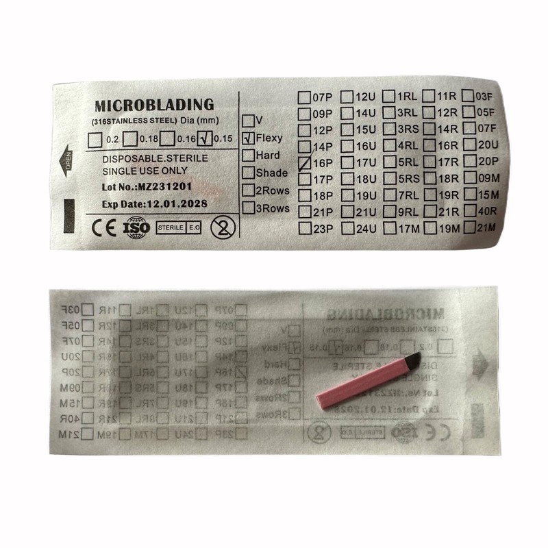 Pack of 50 Disposable Microblading Needles Nano 0.15 mm Pink