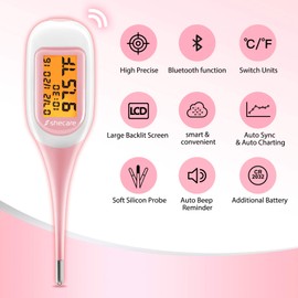 Shecare Smart Basal Thermometer for Ovulation Tracking, Digital Oral Body Temperature Thermometer for Fertility with Backlit, BBT Thermometer with Shecare App(iOS&Android) for Natural Family Planning
