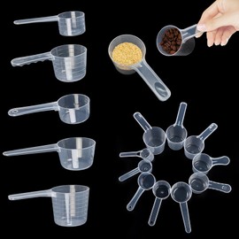 Yoirzit Measuring Cups and Spoons, Measuring Spoons, Dosing Spoons, 10 Pieces Measuring Spoons Gram, Transparent Measuring Spoons with Scale, Measuring Cups and Spoons Set for Milk Pull, Cooking,