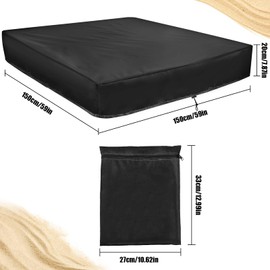 FORMIZON Sandpit Cover, 150 x 150 cm, Waterproof, Sandpit Tarpaulin with Drawstring, Tarpaulin, Dustproof Toy Sandpit Cover for Sandpit, Pool, Garden