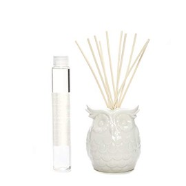Hosley Aromatherapy Lavender Diffuser Oil with Ceramic Owl Farmhouse Bottle and Reed Sticks All in One 110 Milliliters Ideal Gift for Weddings Spa Reiki Meditation Bathroom O5