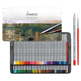 Marco Colored Pencils, Watercolor, 72 Colors, Sketch Colored Pencils, Water Soluble Adult Coloring Books, Watercolor Pencils Set, Beginner Colored Pencils, Wooden Colored Pencils, Professional Colored