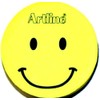 Artline Magnetic Smiley Face Circular Whiteboard Eraser - Yellow