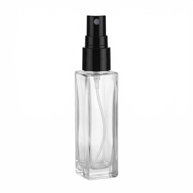 50ml/1.7oz Clear Glass Perfume Spray Bottle, Refillable Empty Atomizer Fine