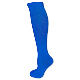 NEON NATION - Calcetines de tubo alto de color sólido sin rayas, Azul Real, Talla única