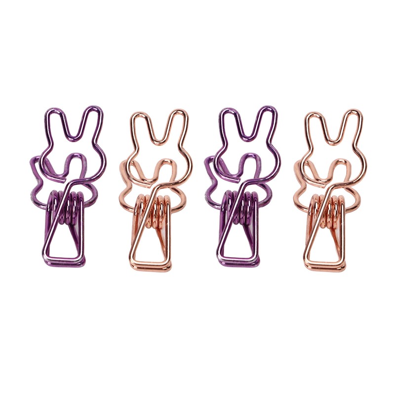 100Pcs Bunny Binder Clips Hollow Out Strong Clamping Sturdy Metal
