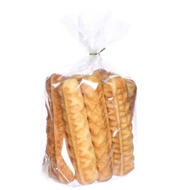 Dakoufish Flat Bottom Cellophane Bags,100Pcs 6x9 Inches Clear Cello Cellophane Plastic Treat Bags With 100 Twist Ties (No Side Gusset)