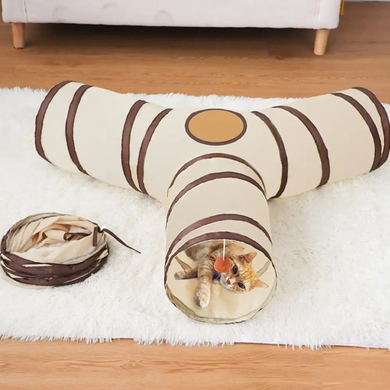 Collapsible Cat Tunnel – Fun Polyester+Steel Wire Cat Tunnel Tube,
