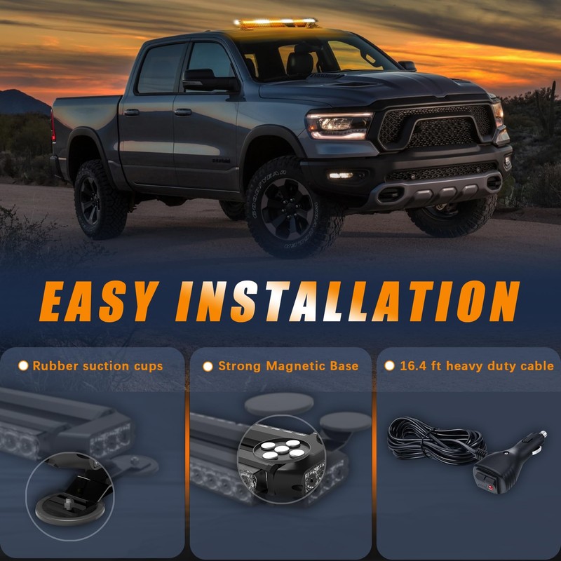 Amexmart 38" 78 LED Emergency Rooftop Strobe Light Bar Safety