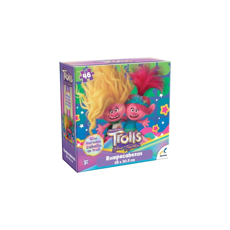 Novelty Rompecabezas Infantil Peluche de Trolls 3, Contiene 46 Piezas