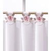 Today's Curtain Capri Reverse Embroidery Tab Top Tier 36", White/Rose,