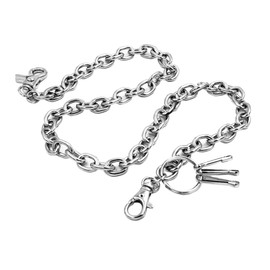 UNIQSUM Basic Ring Leash wallet chain Swivel Trigger snap Biker Punk Key chain (Silver)