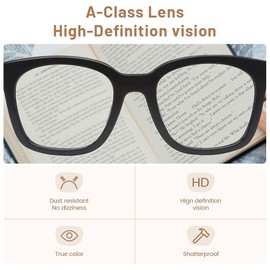 JiSoo Womens Reading Glasses 2.25 Oversized Readers for Women Designer Reading Glasses Women with Spring Hinge, Black 2.25