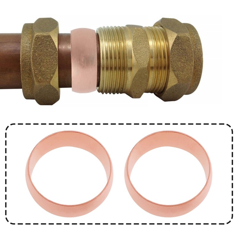 EMSea 10 Pieces 18mm Copper Compression Sleeves for 18mm Pipes