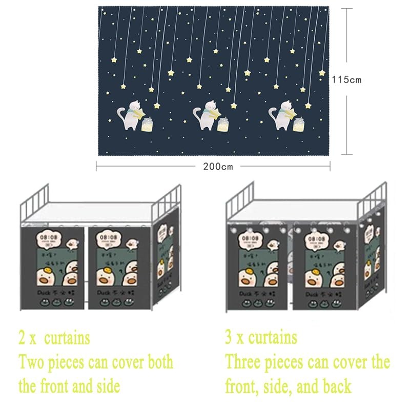 haozaikeji Bed Curtain Dorm Bunk Single Sleeper Blackout Shading Cloth